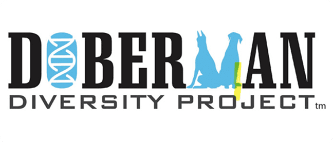 Doberman Diversity Project logo with DNA symbol
