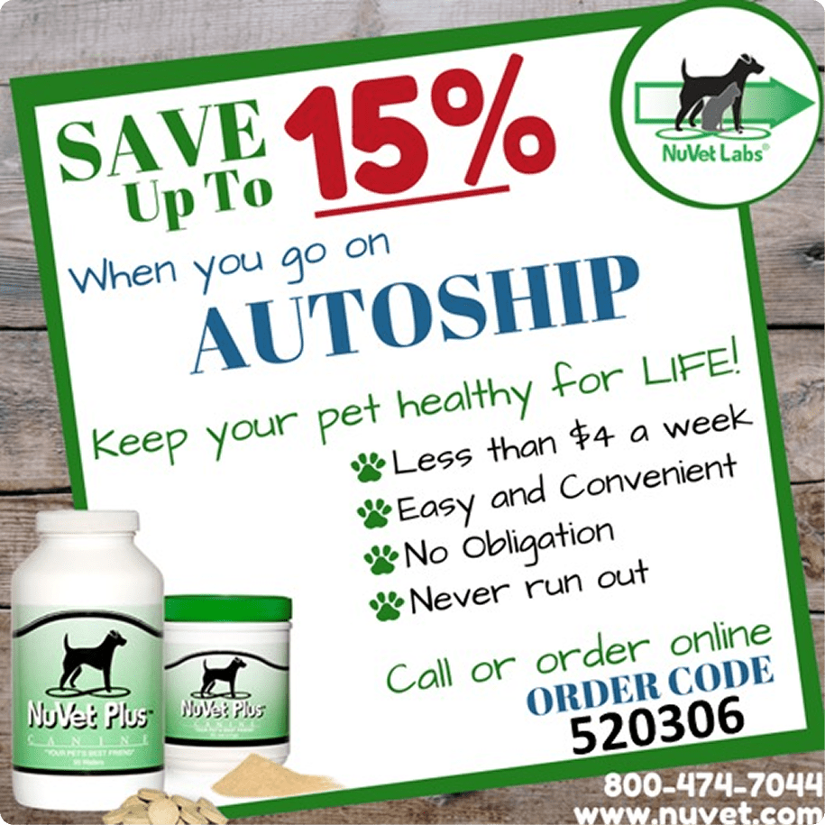 Pet supplement autoship discount offer