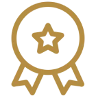 Star emblem on ribbon background